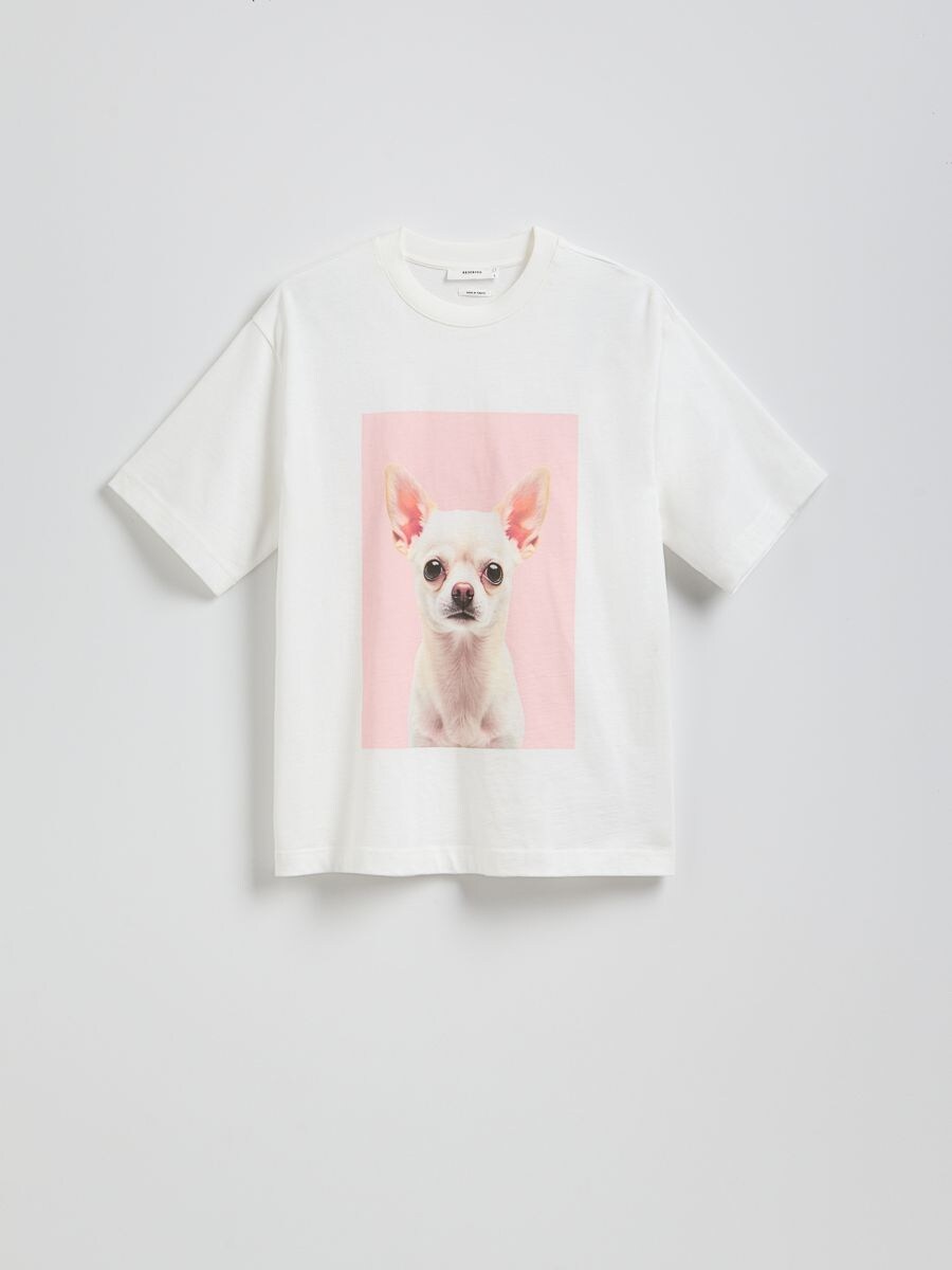 T-shirt oversize z nadrukiem