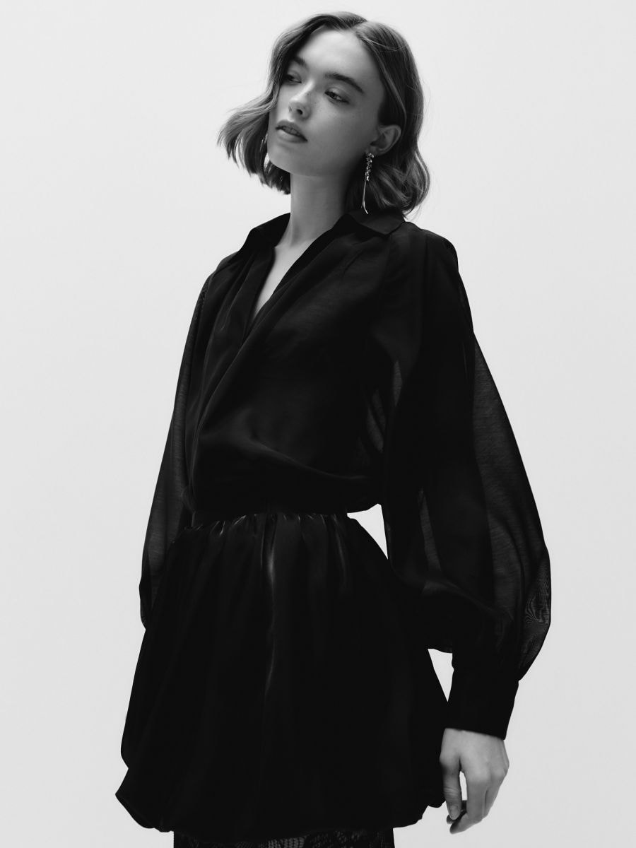 Транспарентна кошула - црно - RESERVED