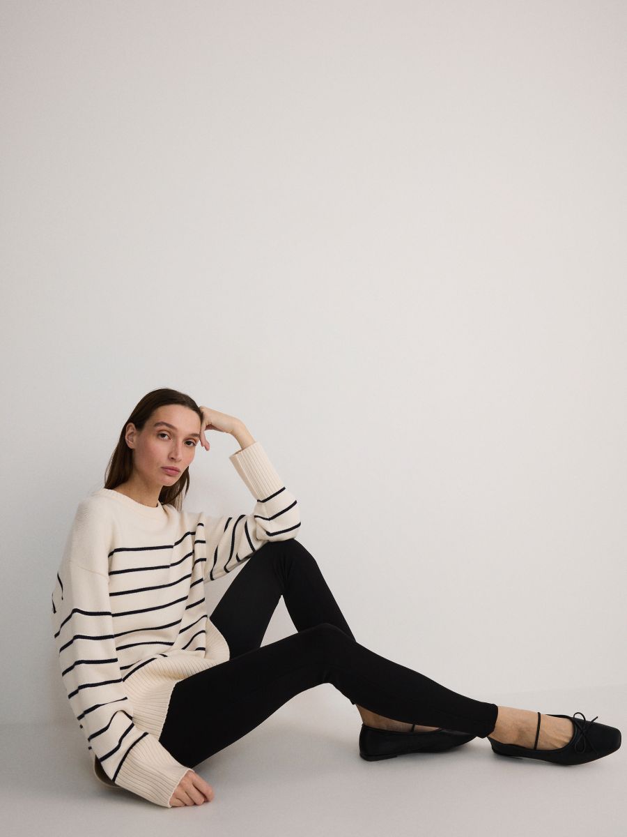 Legging met stiksels - zwart - RESERVED