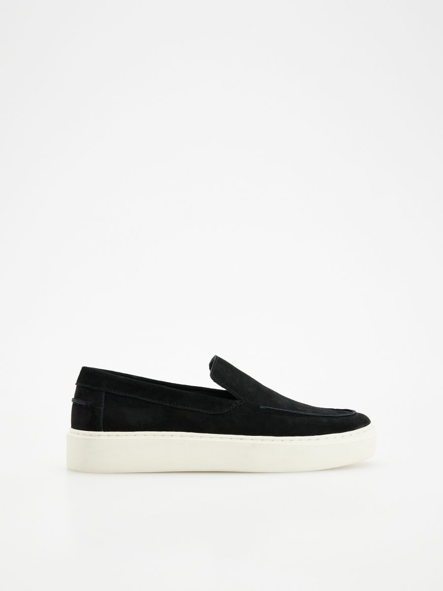 Leather rich sneakers - black - RESERVED