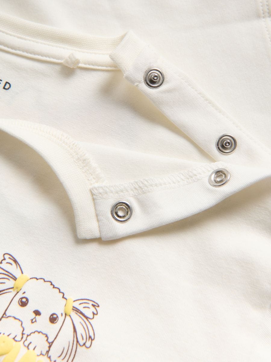 T-shirt with raised print - cream - RESERVED - 4
