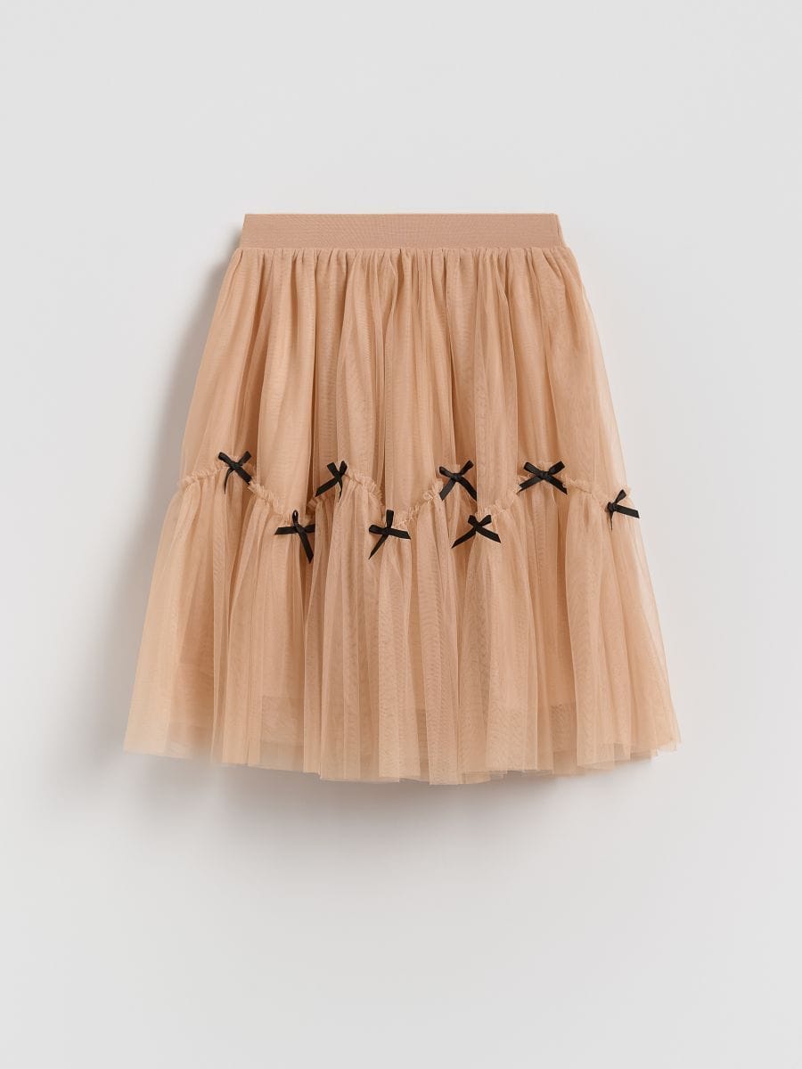 Tulle skirt with bows - beige - RESERVED