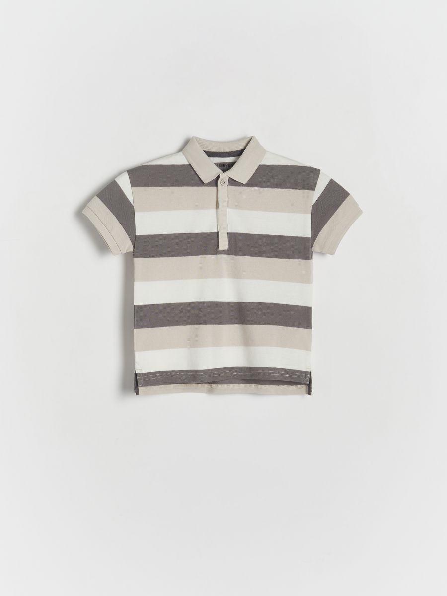 Stripe polo shirt - white - RESERVED
