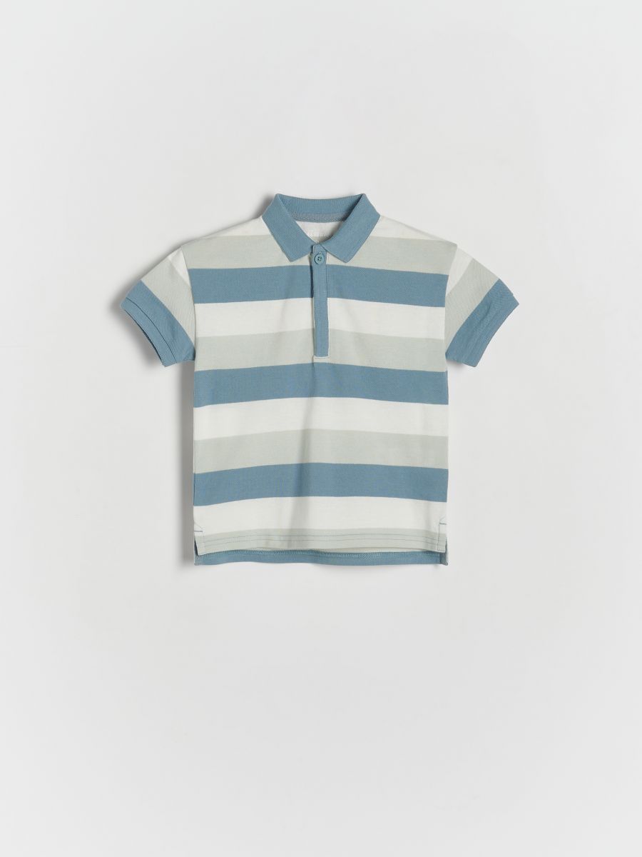 Stripe polo shirt - navy - RESERVED