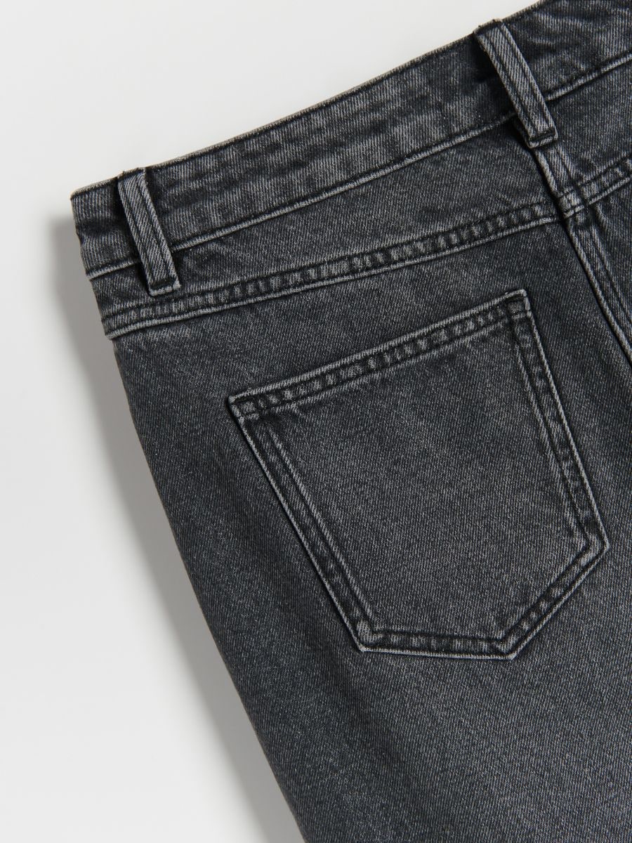 Denim skirt with front split - black - RESERVED - 5