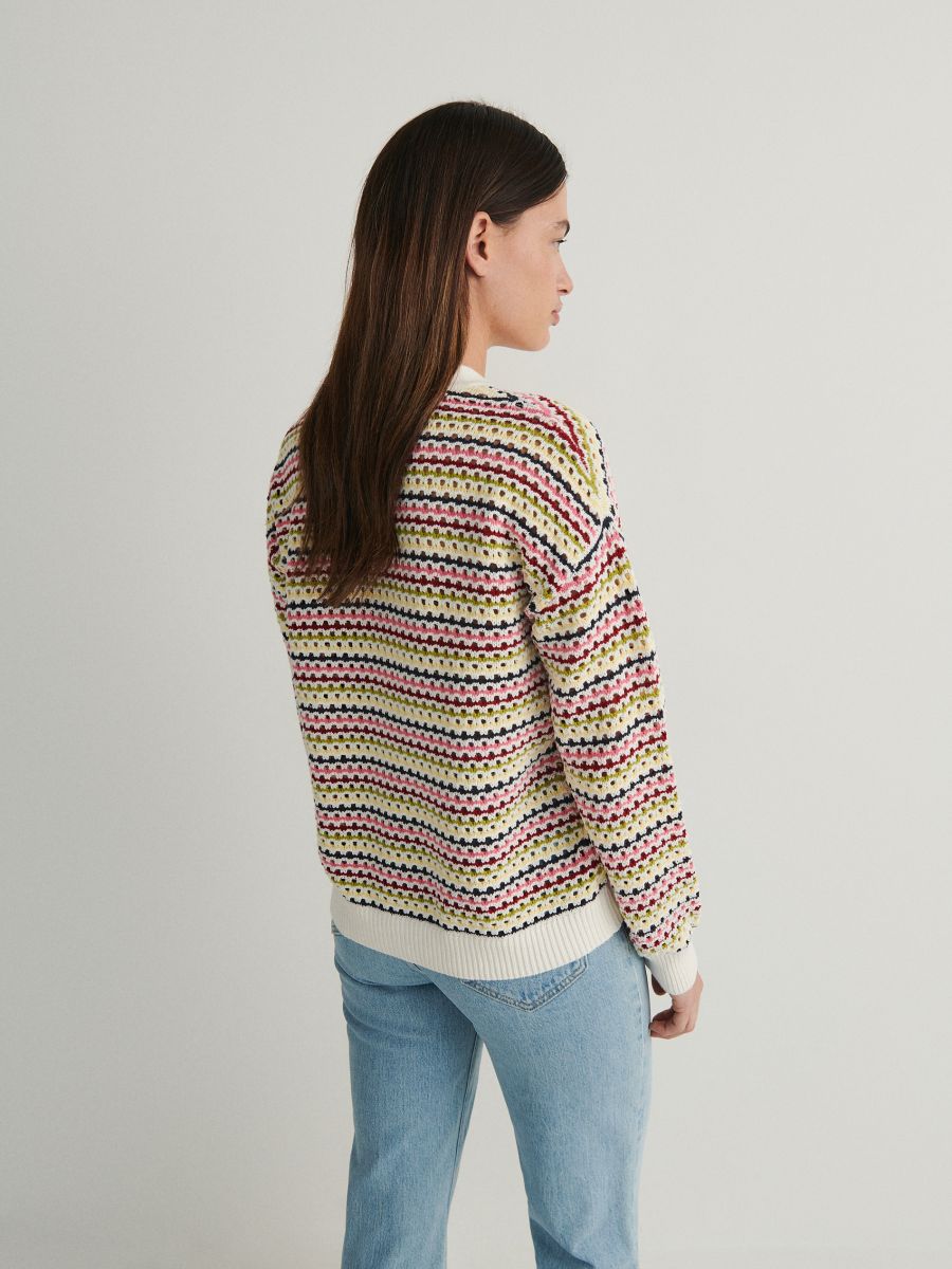 Multicoloured stripe cardigan - multicolor - RESERVED - 4