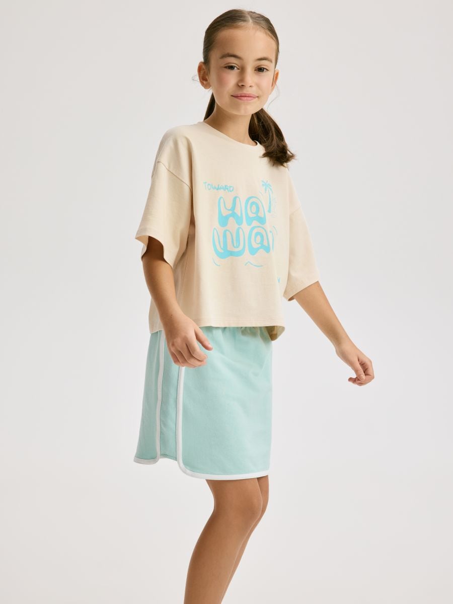 Embroidered skirt - pale turquoise - RESERVED - 2