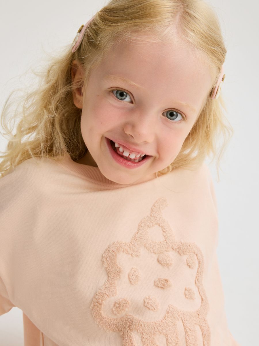 Langarmshirt mit Applikation - pastellrosa - RESERVED