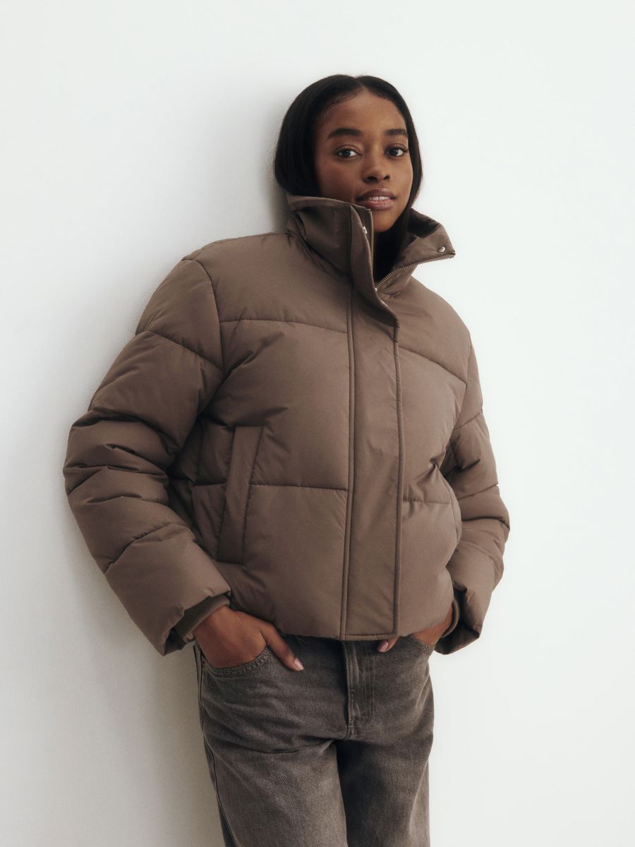 LADIES` OUTER JACKET - smeđesivo - RESERVED - 4