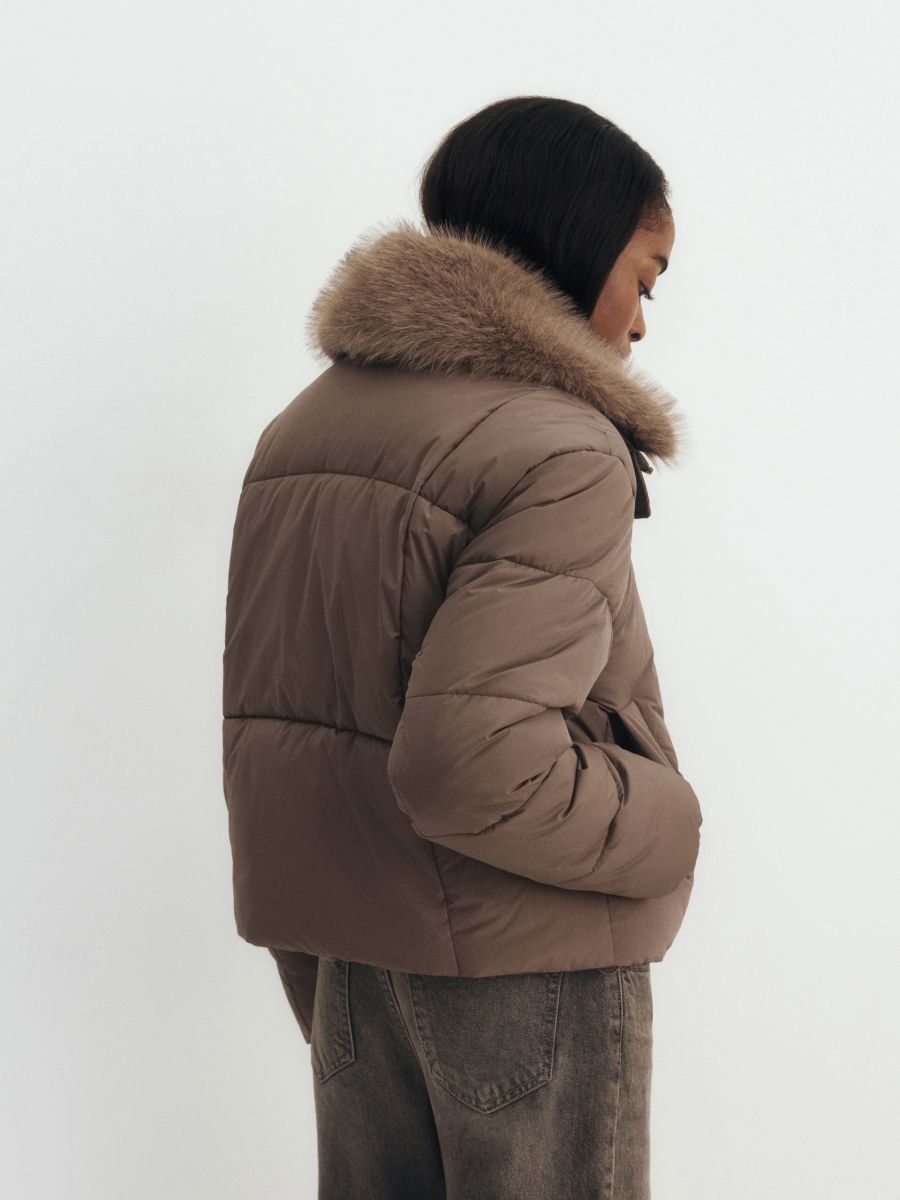 LADIES` OUTER JACKET - smeđesivo - RESERVED - 5