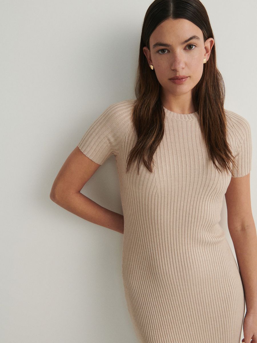Strickkleid Midi - beige - RESERVED - 3