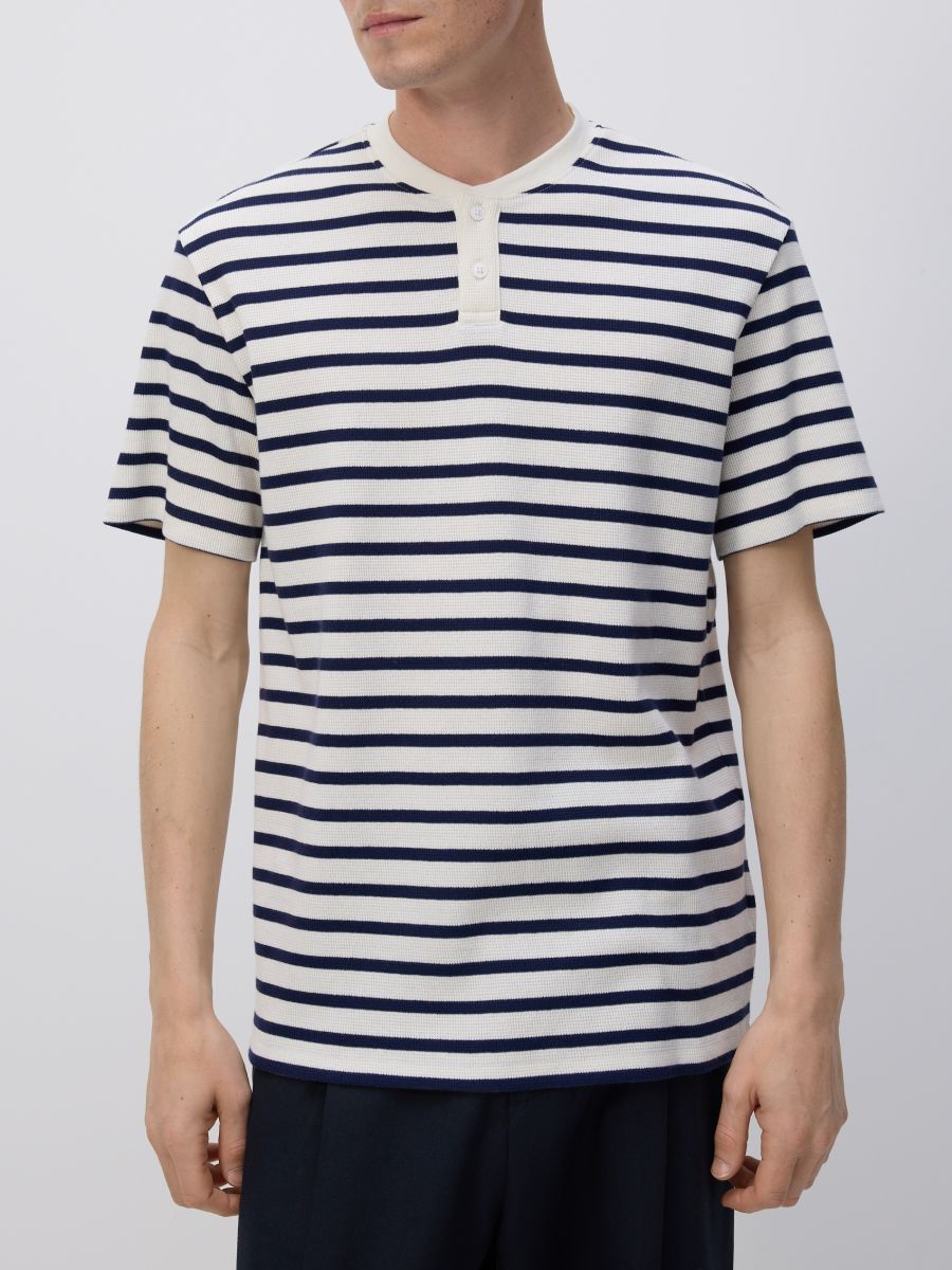 Regular fit stripe T-shirt - cream - RESERVED - 2