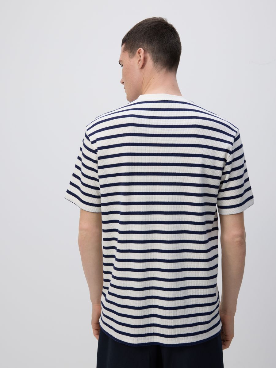 Regular fit stripe T-shirt - cream - RESERVED - 4