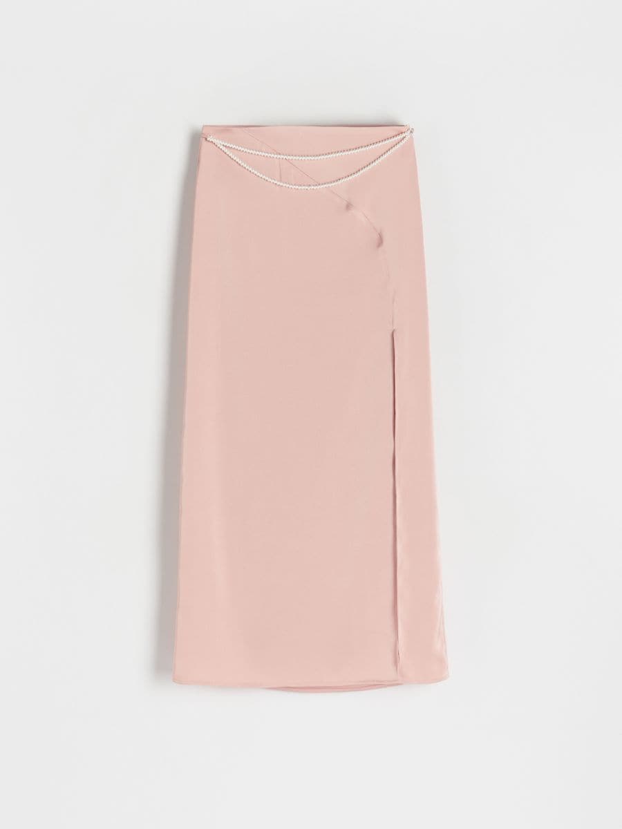 Suknja s dekorativnim bisernim perlama - pastelno pink  - RESERVED - 4