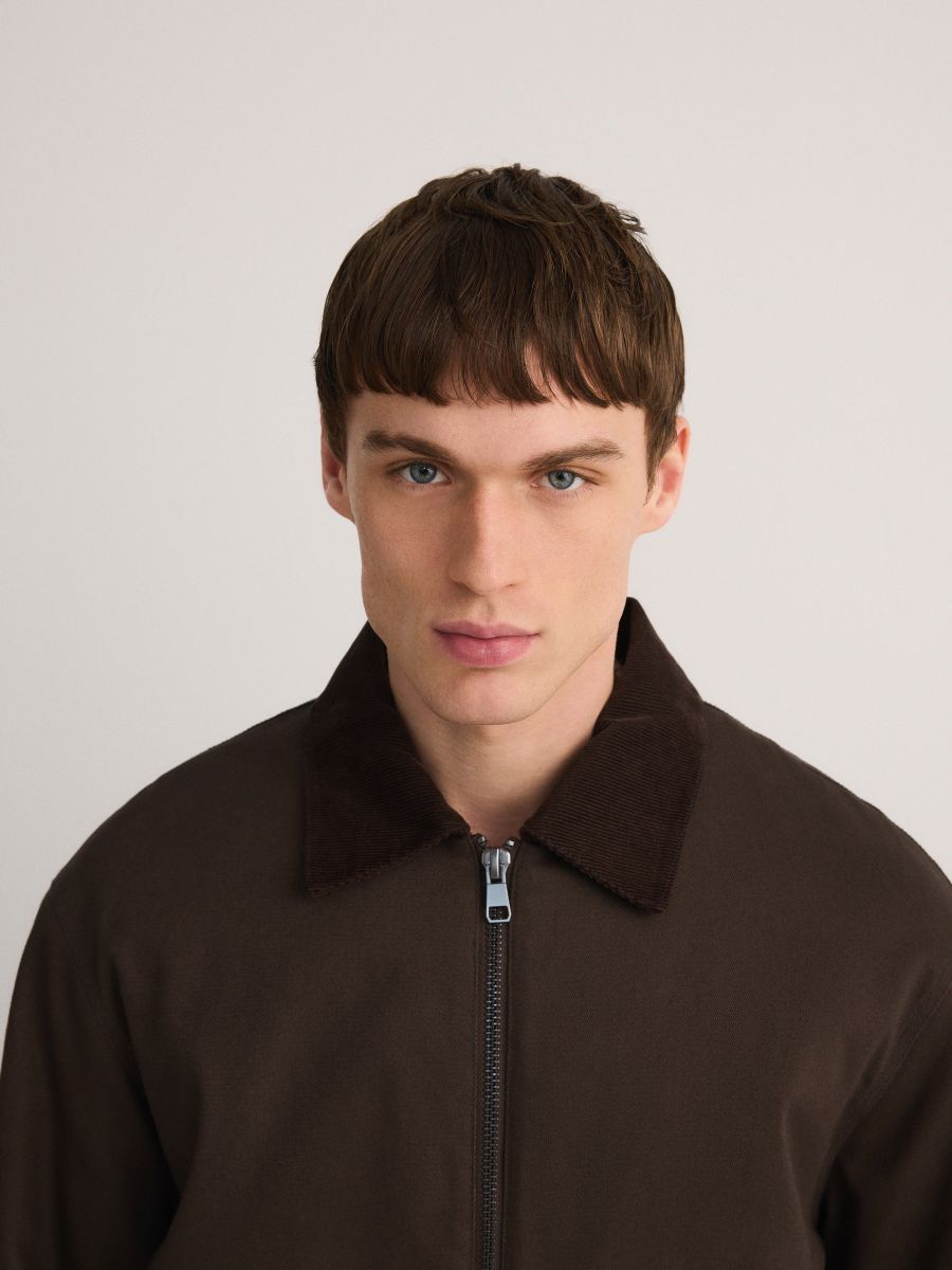 Jacket with collar - brown - RESERVED - 2