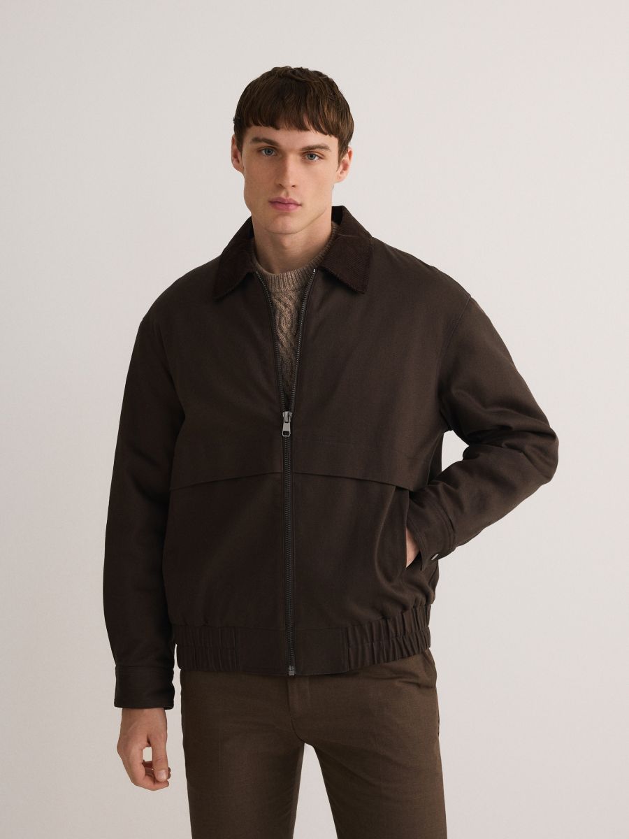 Jacket with collar - brown - RESERVED - 4