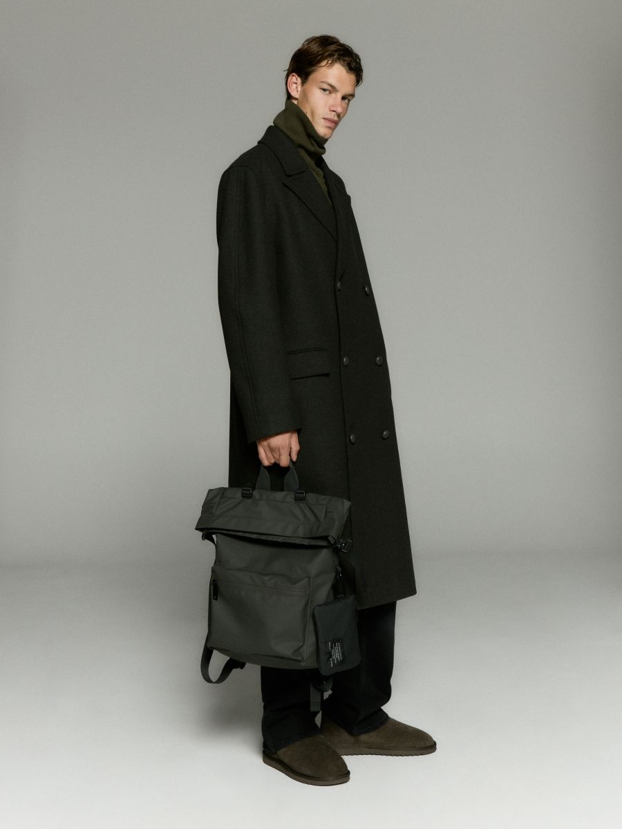 Foldover backpack - dusty green - RESERVED