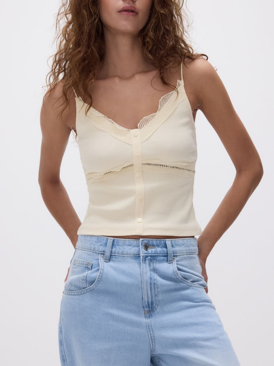 Cami top - wheat - RESERVED - 3