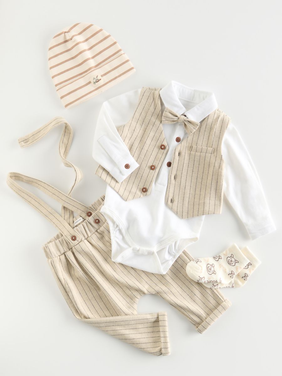 Elegant set with bow tie - beige - RESERVED - 3