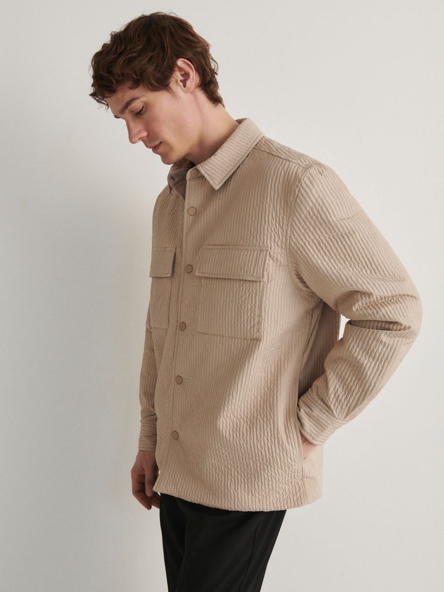 Quilted shacket - beige - RESERVED - 2