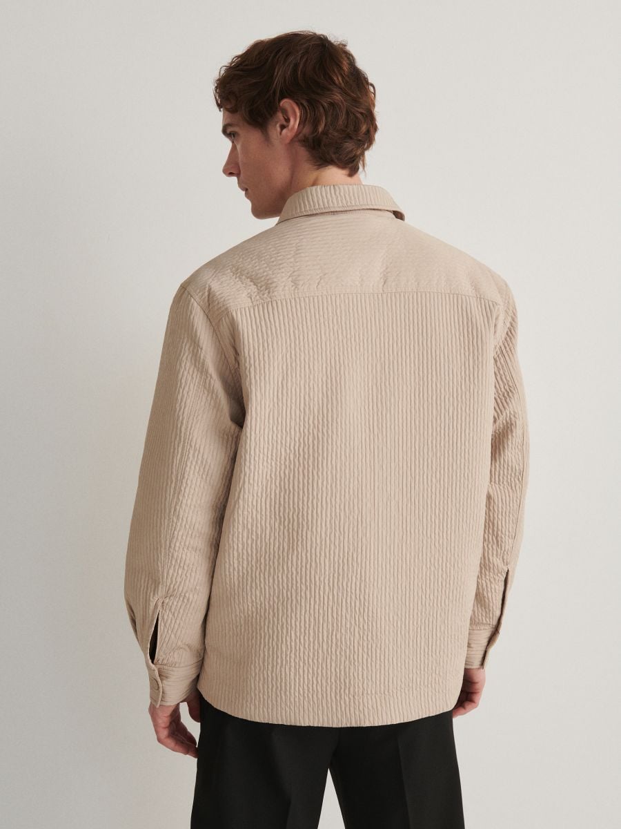 Quilted shacket - beige - RESERVED - 4