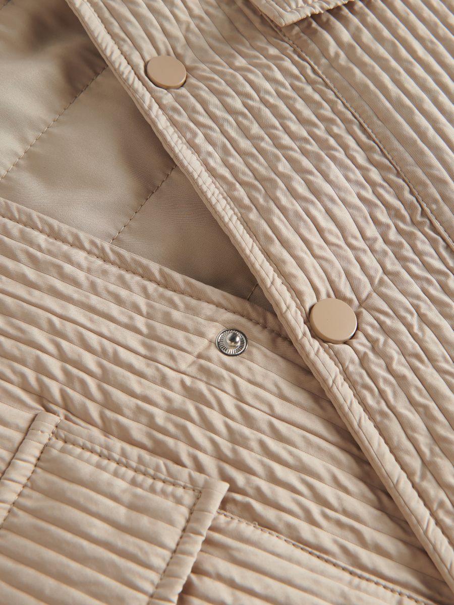 Quilted shacket - beige - RESERVED - 7