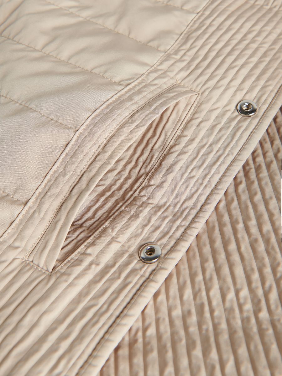 Quilted shacket - beige - RESERVED - 8