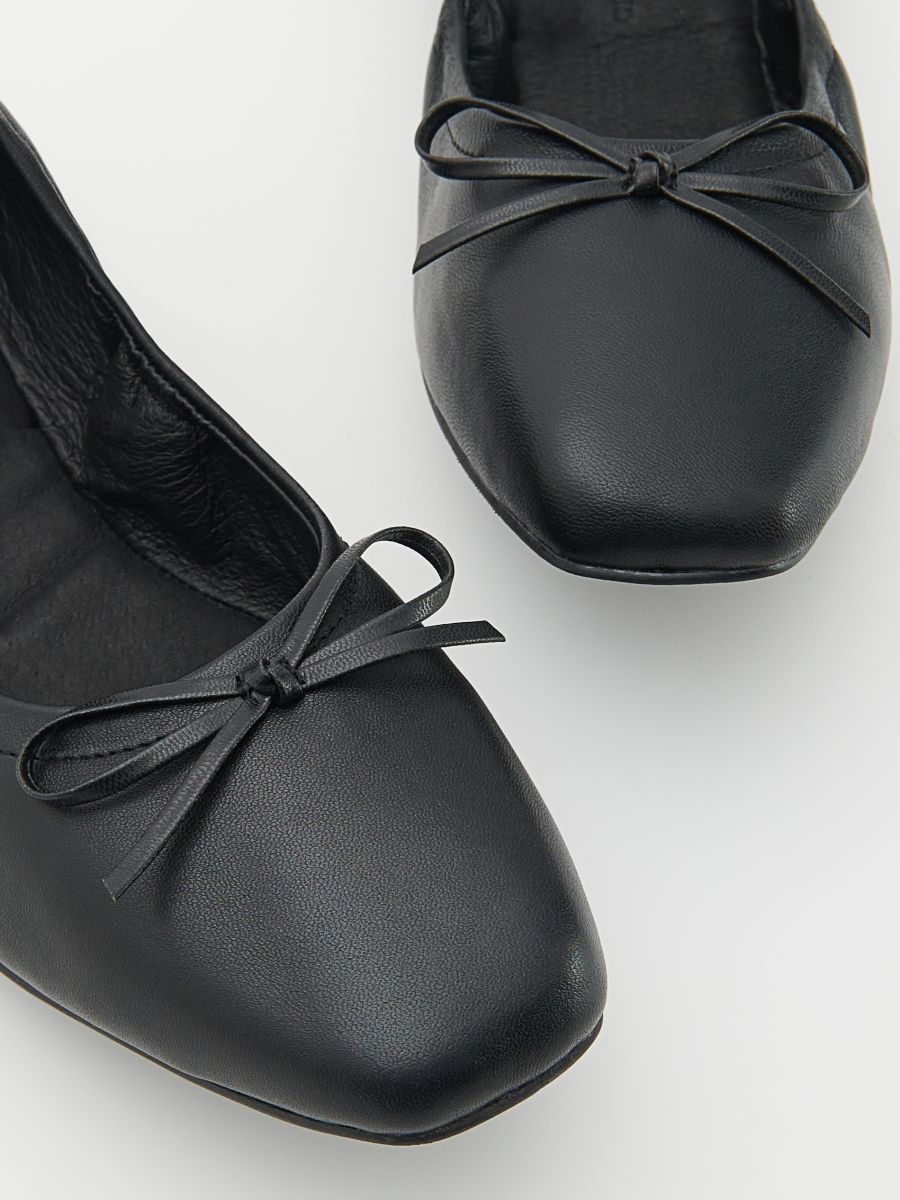 Ballerinaskor i läder - SVART - RESERVED - 4
