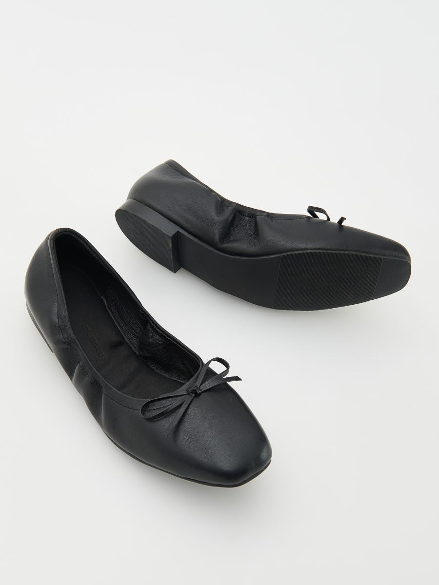 Ballerinaskor i läder - SVART - RESERVED - 6