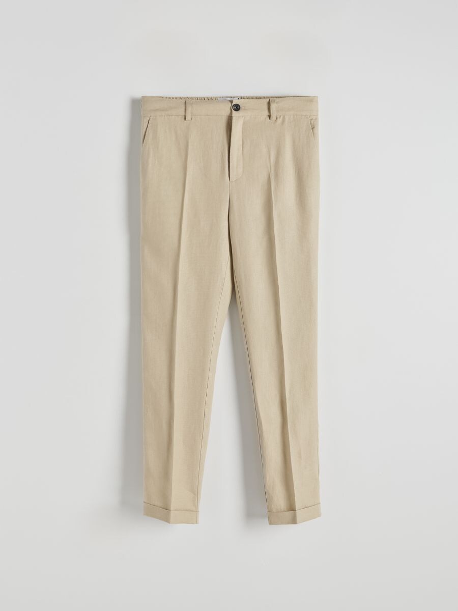 Slim linen suit trousers