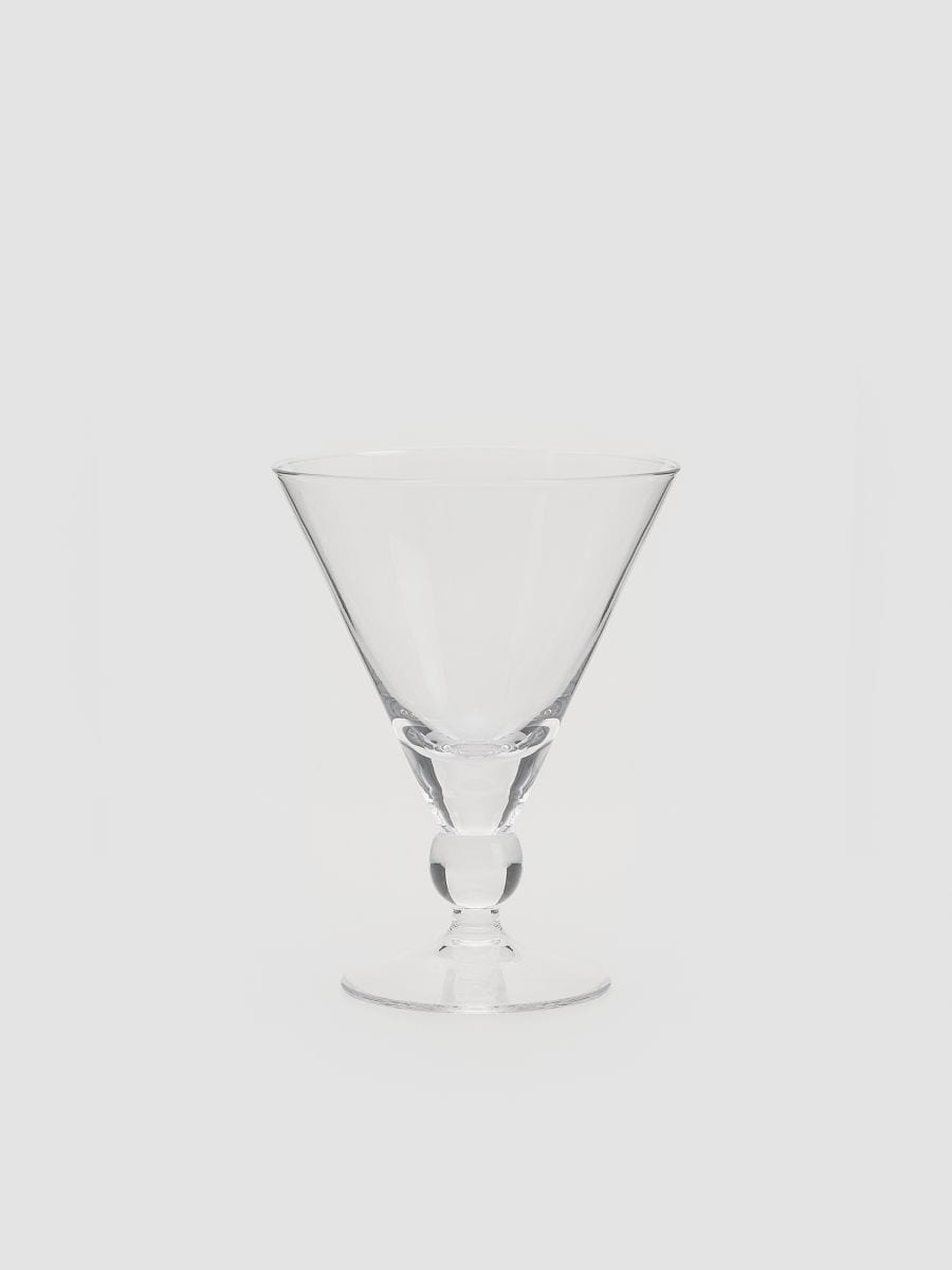 Bar glass with decorative ball base - white - RESERVED