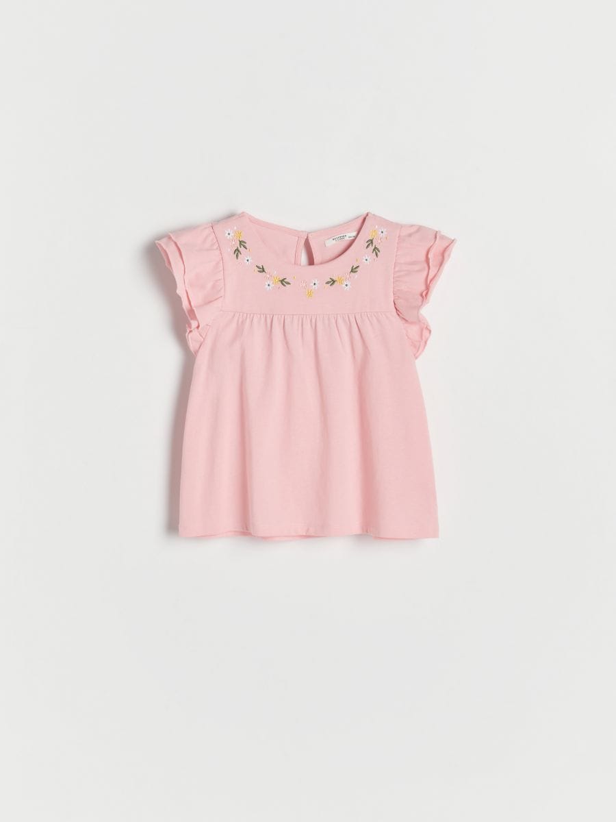 Top with frills - pink - RESERVED - 2