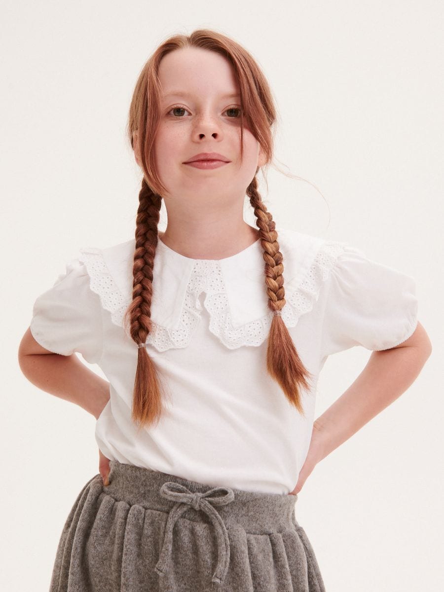 Blusa com colarinho - CREME - RESERVED - 4