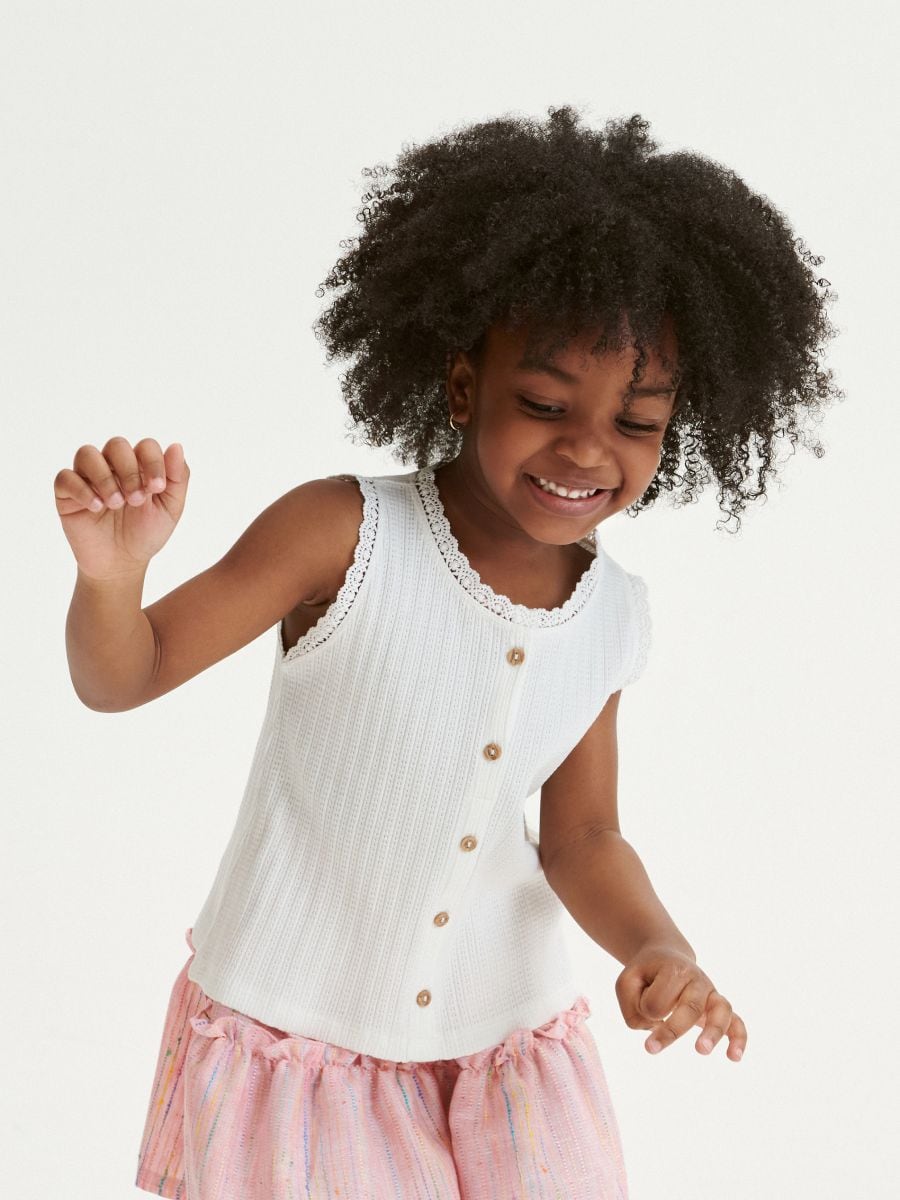 Blouse with button detailing - cream - RESERVED - 3