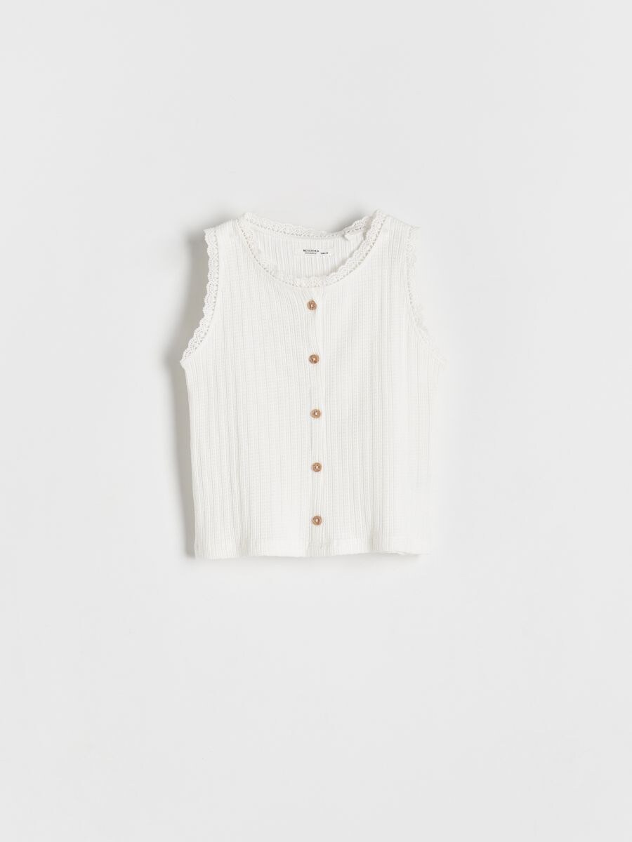 Blouse with button detailing - cream - RESERVED - 2