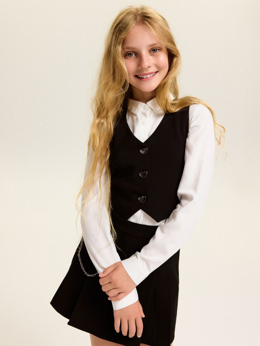 Pleated skirt with chain - black - RESERVED - 4