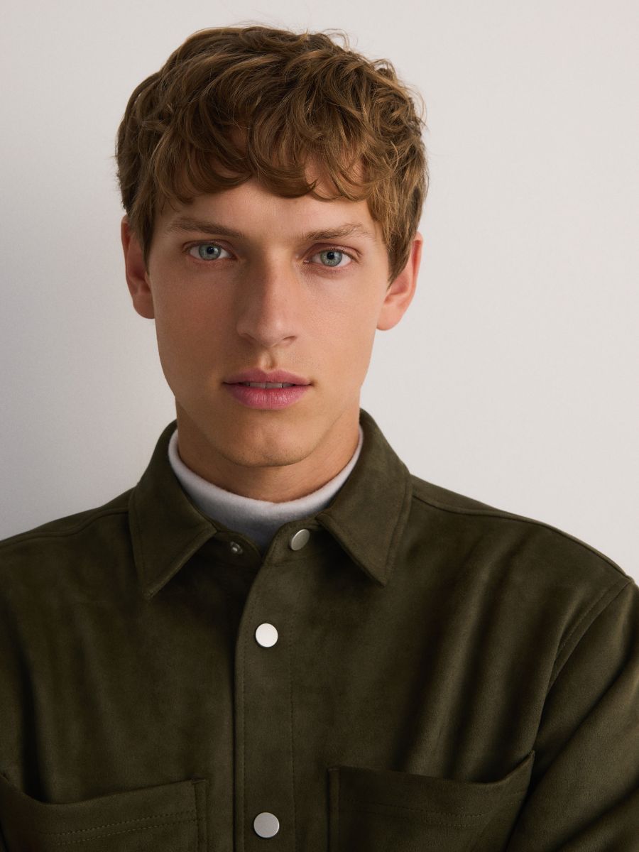 Shacket with collar - beige - RESERVED - 2
