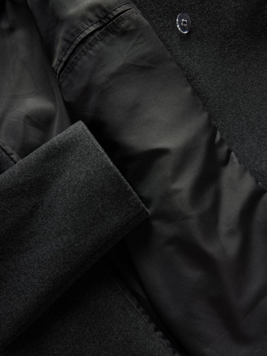 Cropped double-breasted coat - dark grey - RESERVED - 6