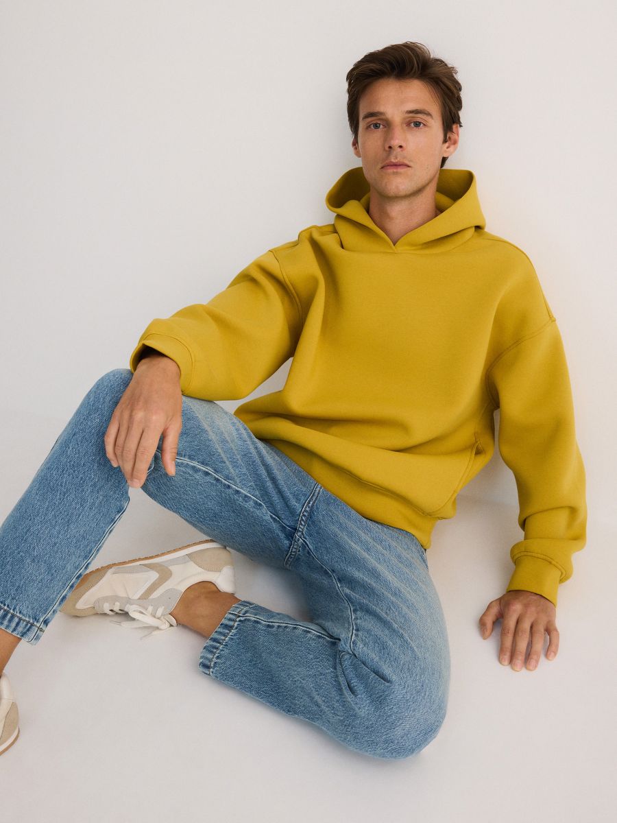 Plain hoodie - yellow - RESERVED - 3