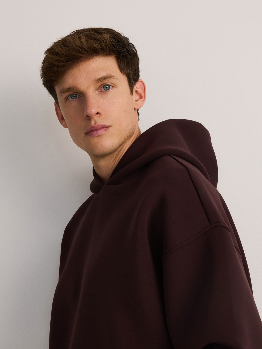 Plain hoodie - brown - RESERVED - 3