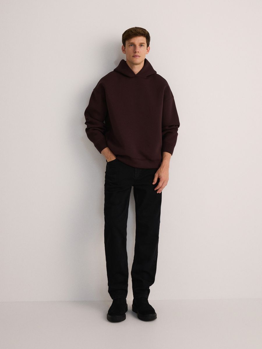 Plain hoodie - brown - RESERVED - 2