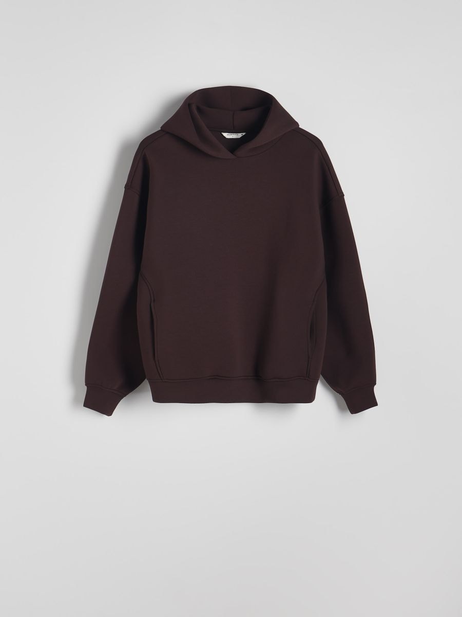 Plain hoodie - brown - RESERVED - 5