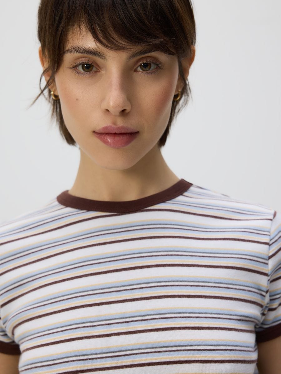 Slim-fit striped T-shirt - multicolor - RESERVED - 3