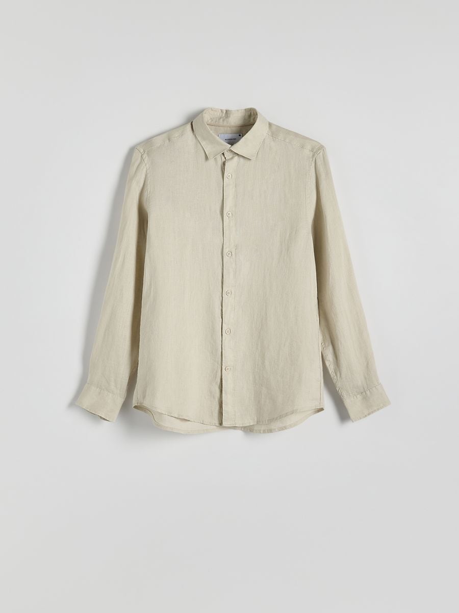 Chemise regular fit en lin - Beige - RESERVED - 5