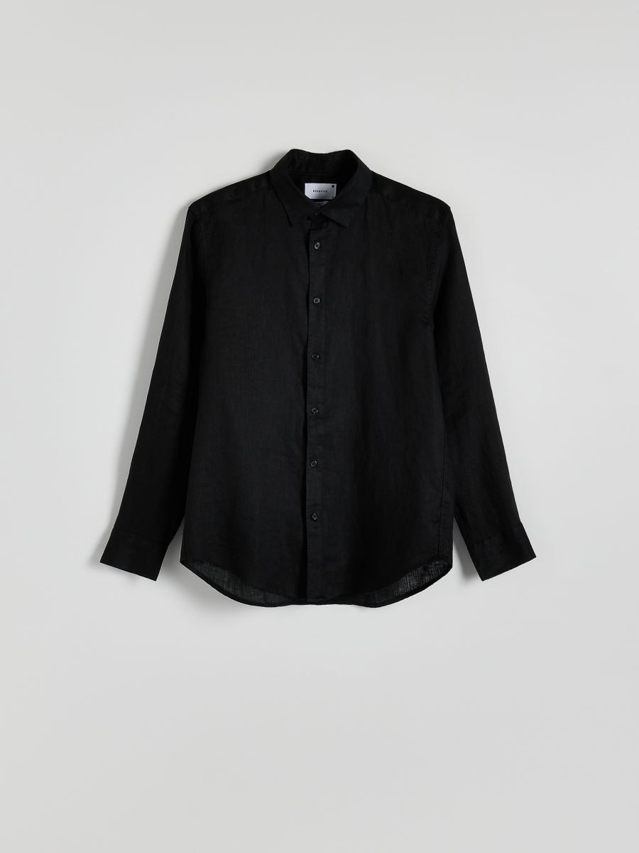Regular fit linen shirt - black - RESERVED - 6