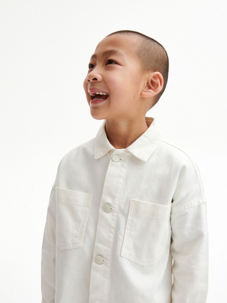 Oversized overhemd met print - CRÈME - RESERVED - 4
