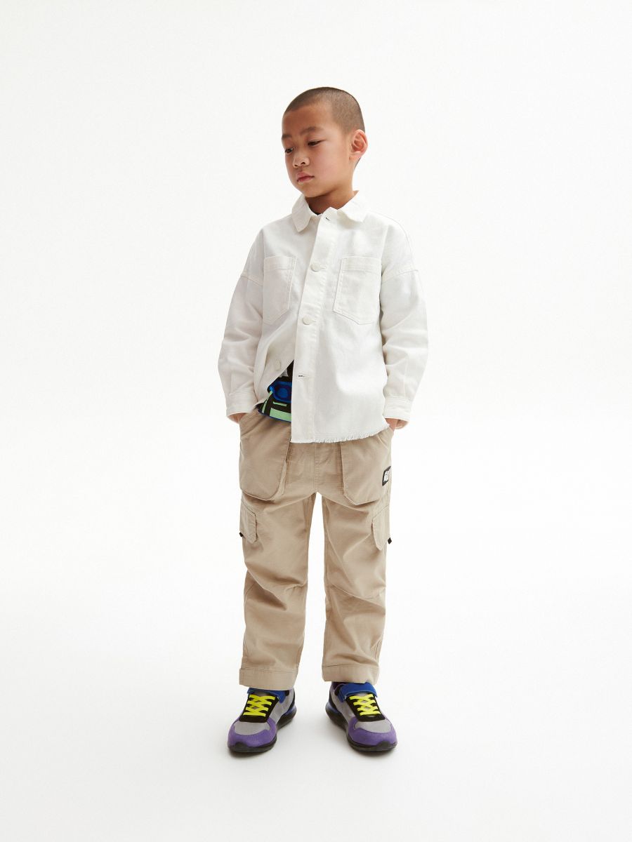 Oversized overhemd met print - CRÈME - RESERVED - 6