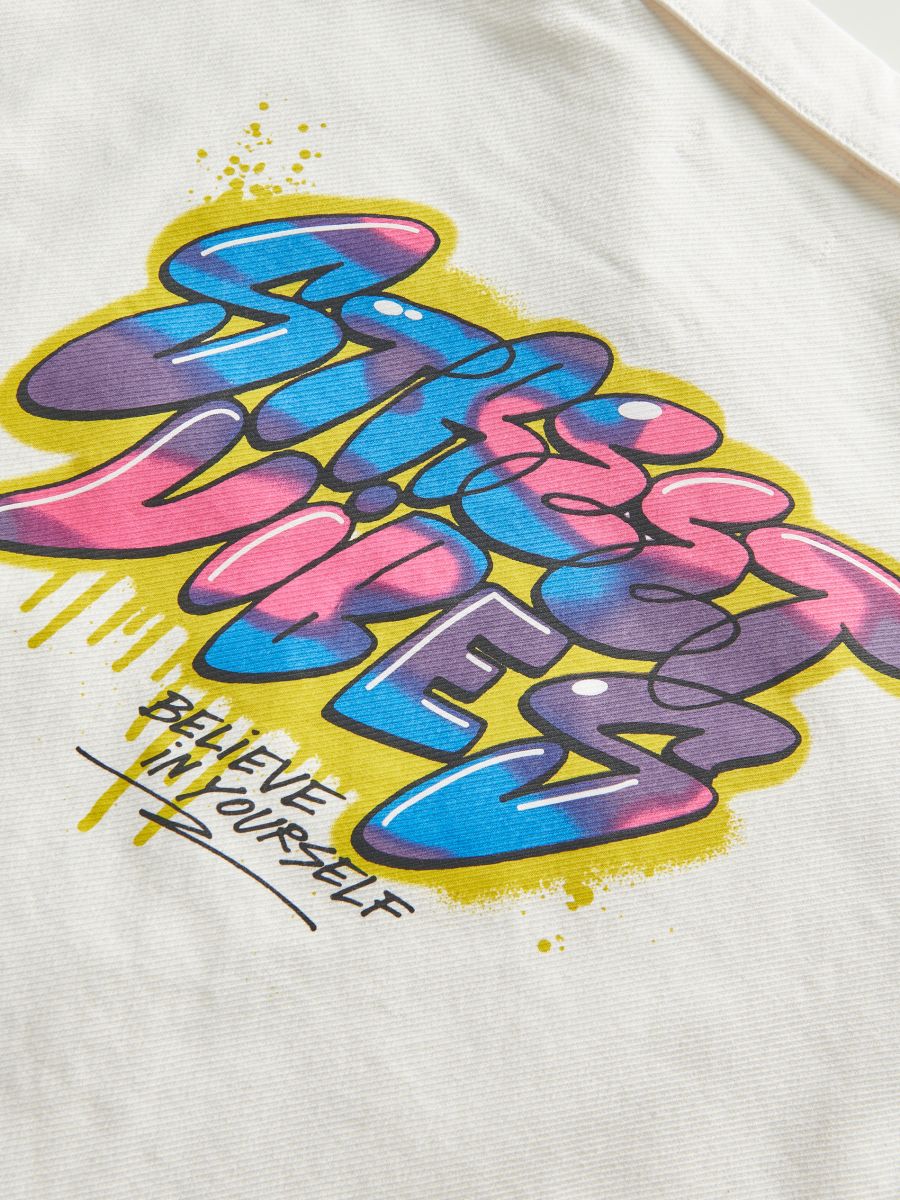 Oversized overhemd met print - CRÈME - RESERVED - 8