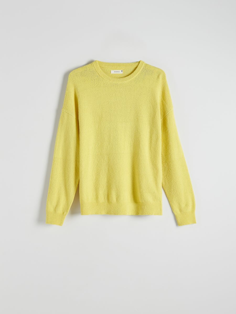 Structural knit jumper - yellow - RESERVED