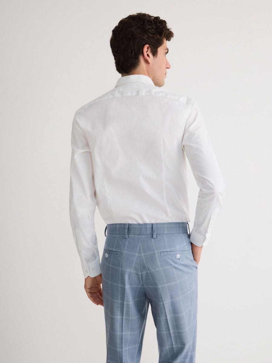 Elegantne hlače slim fit - plava - RESERVED - 2